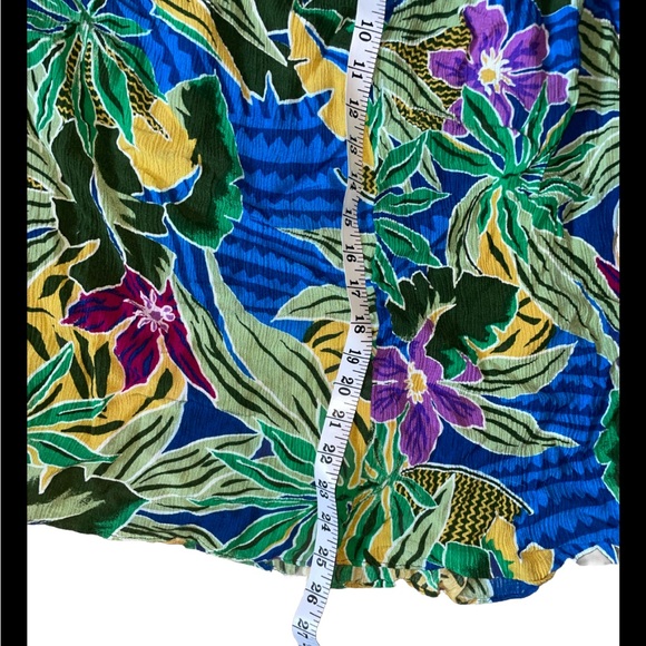 Sag Harbor Vintage Skirt Large Floral Tropical Cottage Y2K Stretch Waist Rayon - Picture 7 of 8